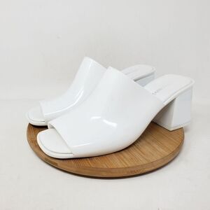 Jeffrey‎ Campbell Sandals Womens 10 Petra Jelly White Fishtail Heel Mule Shoes